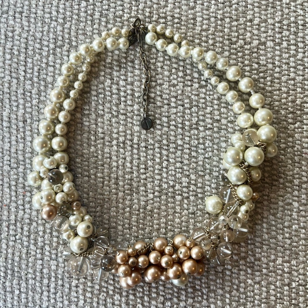 Faux pearl, short statement necklace